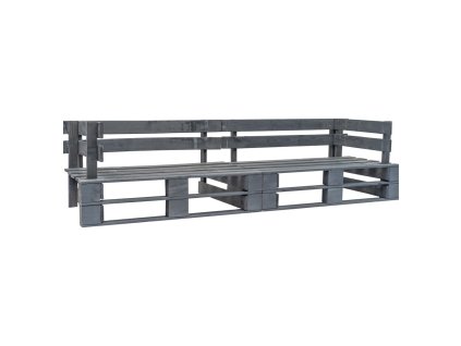 Zahradní 2místná pohovka z palet šedá dřevo 276312