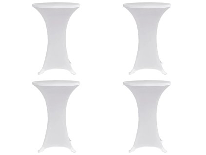 Návlek na koktejlový stůl Ø 60 cm bílý strečový 4 ks 279068