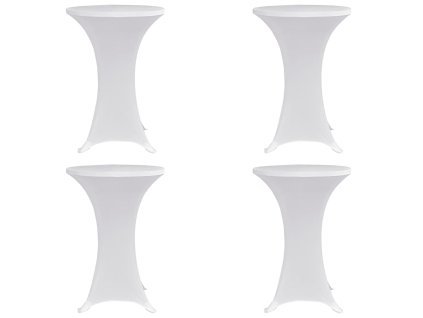 Návlek na koktejlový stůl Ø 70 cm bílý strečový 4 ks 279069