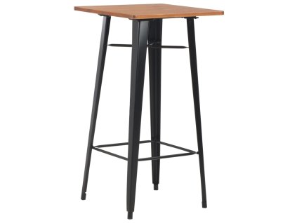 Barový stůl černý 60 x 60 x 108 cm masivní borové dřevo ocel 280082