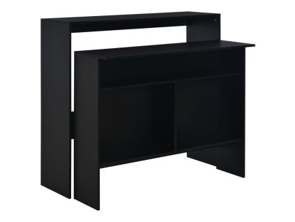 Barový stůl se 2 stolními deskami černý 130 x 40 x 120 cm 280218