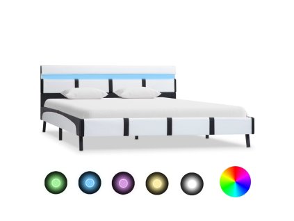 Rám postele s LED světlem bílý umělá kůže 160 x 200 cm 280300