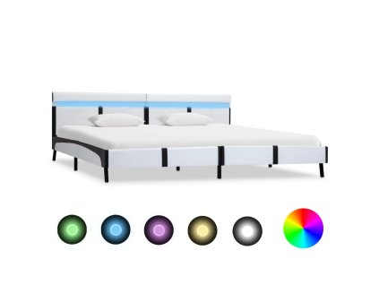 Rám postele s LED světlem bílý umělá kůže 180 x 200 cm 280301