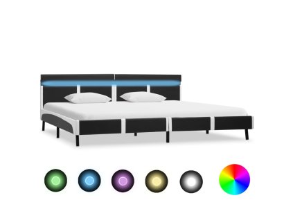 Rám postele s LED světlem šedý umělá kůže 180 x 200 cm 280311