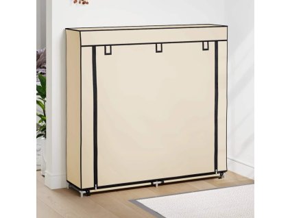 Botník s potahem krémový 115 x 28 x 110 cm textil 282433