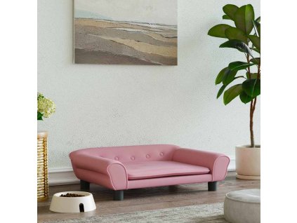 Pelíšek pro psy růžový 70 x 48 x 22 cm samet 172015