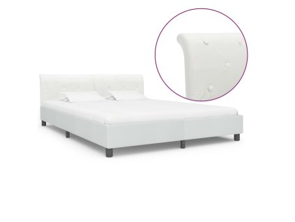 Rám postele bílý umělá kůže 160 x 200 cm 284874