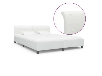 Rám postele bílý umělá kůže 180 x 200 cm 284875
