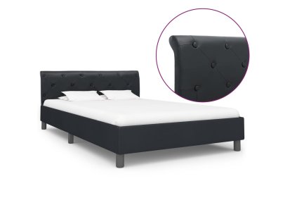 Rám postele černý umělá kůže 140 x 200 cm 284879