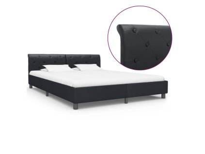 Rám postele černý umělá kůže 180 x 200 cm 284881