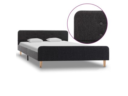 Rám postele tmavě šedý jutovina 140 x 200 cm 284897