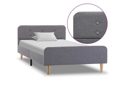 Rám postele světle šedý textil 90 x 200 cm 284900