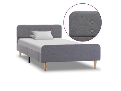 Rám postele světle šedý textil 100 x 200 cm 284901
