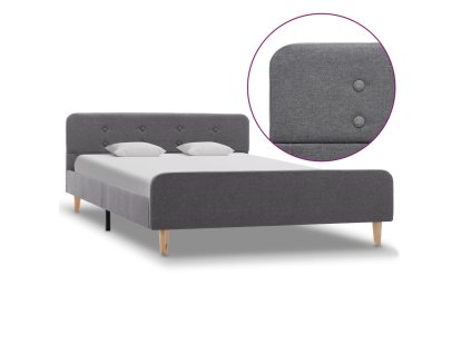 Rám postele světle šedý textil 120 x 200 cm 284902