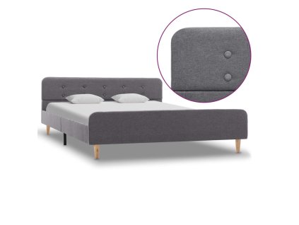 Rám postele světle šedý textil 160 x 200 cm 284904