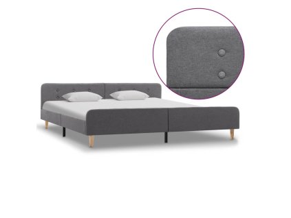 Rám postele světle šedý textil 180 x 200 cm 284905