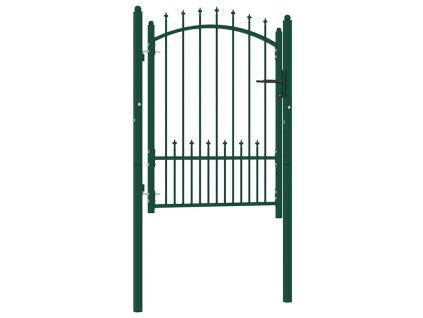 Plotová branka s hroty ocel 104 x 109,5 cm zelená 146394