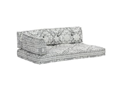 Poduška na pohovku z palet světle šedá textil patchwork 287725