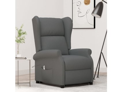 vidaXL Zvedací křeslo tmavě šedé textil 289731