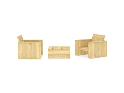 3dílná zahradní sedací souprava impregnované borové dřevo 3053202