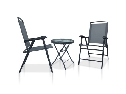 3dílný bistro set šedý ocel 3054571
