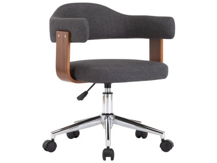 Otočná kancelářská židle šedá ohýbané dřevo a textil 3054840