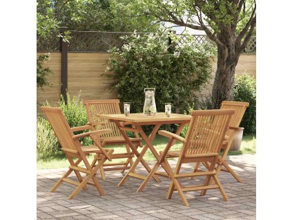 5dílný zahradní jídelní set masivní teakové dřevo 3059584
