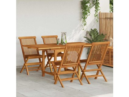 5dílný zahradní jídelní set masivní teakové dřevo 3059593