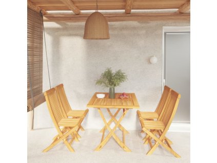 5dílný zahradní jídelní set masivní teakové dřevo 3059601