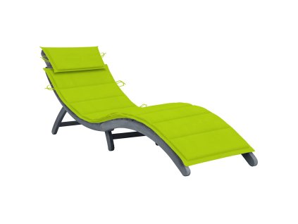 Zahradní lehátko s poduškou šedé masivní akáciové dřevo 3064055