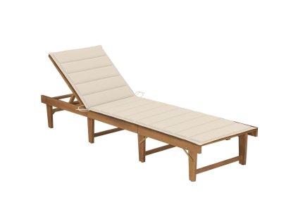 Skládací zahradní lehátko s poduškou masivní akáciové dřevo 3064166