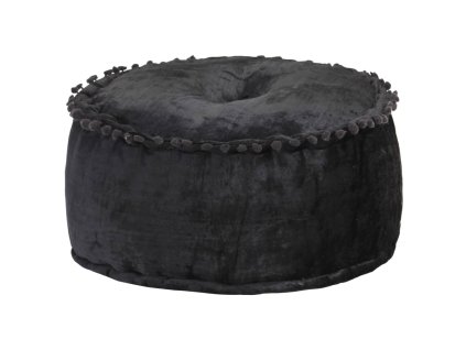 Kulatý taburet samet 40 x 20 cm antracitový 287565