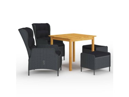 5dílný zahradní jídelní set tmavě šedý 3067750