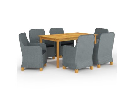 7dílný zahradní jídelní set světle šedý 3067853