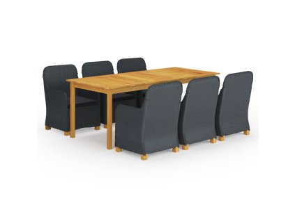 7dílný zahradní jídelní set tmavě šedý 3067938