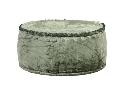 Kulatý taburet samet 40 x 20 cm zelený 287567