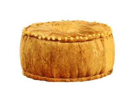 Kulatý taburet samet 40 x 20 cm hořčicový 287568