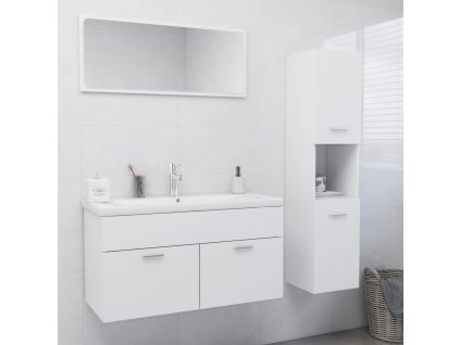 Koupelnová sestava bílá kompozitní dřevo 3071153