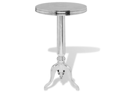 Odkládací stolek kulatý hliníkový stříbrný 243513