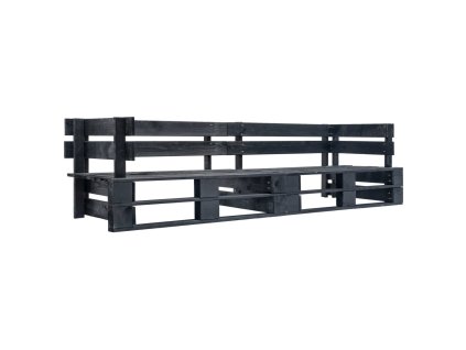 2místná zahradní pohovka z palet černá dřevo 277416