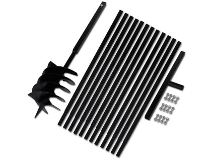 Zemní vrták s rukojetí 200 mm, s nástavci 13 m, ocel 270537