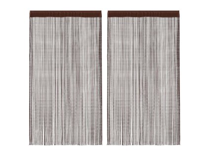 Provázkové záclony, 2 ks, 100x250 cm, hnědá 132410