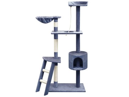 Škrabadlo pro kočky se sisalovými sloupky, 150 cm, tmavě modrá 170489