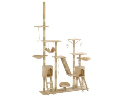 Škrabadlo pro kočky se sisalovými sloupky 230-250 cm béžové 170619