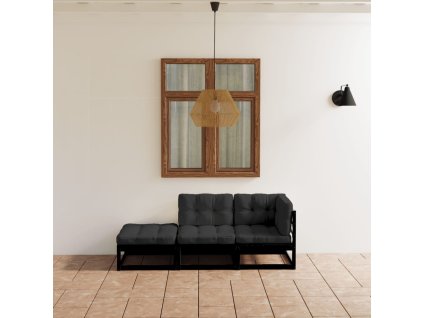 3dílná zahradní sedací souprava s poduškami masivní borovice 3076523