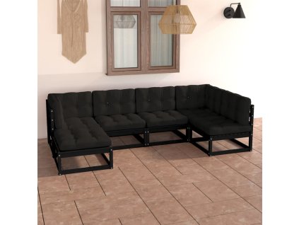 6dílná zahradní sedací souprava s poduškami masivní borovice 3076738