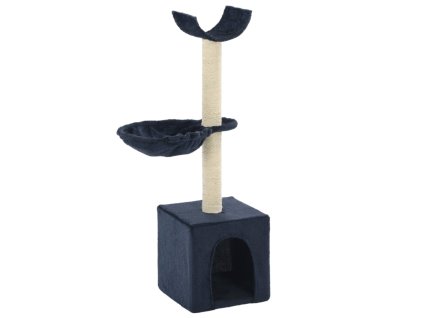 Škrabadlo pro kočky se sisalovými sloupky 105 cm modré 170627