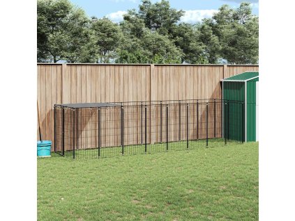 Psí kotec černý 4,84 m² ocel 3082200