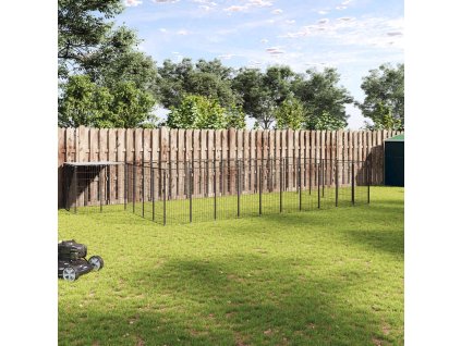 Psí kotec černý 19,36 m² ocel 3082215
