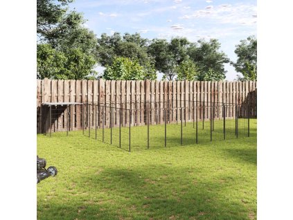 Psí kotec černý 20,57 m² ocel 3082228